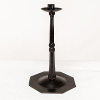 Designed by Ernest Gimson. A Rare Tall Steel Candlestick Made by Alfred Bucknell - Thumbnail 2