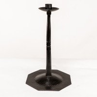 Designed by Ernest Gimson. A Rare Tall Steel Candlestick Made by Alfred Bucknell - Thumbnail 3