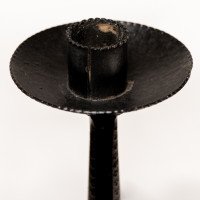 Designed by Ernest Gimson. A Rare Tall Steel Candlestick Made by Alfred Bucknell - Thumbnail 9