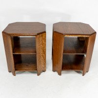 Heals and Son. An Arts and Crafts oak bookcase/side tables  - Thumbnail 2