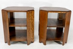 Heals and Son. An Arts and Crafts oak bookcase/side tables  - Thumbnail 3