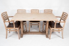 Heals Limed Oak Tilden Dining Table with Eight Matching Chairs & Matching Mirror - Thumbnail 2