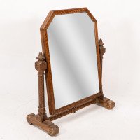 A. W. N. Pugin. Important Dressing Table Mirror with Carved Spiral Stretcher