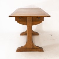 Heal's & Son. Arts & Crafts Narrow Oak Extending Dining Table - Thumbnail 10
