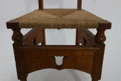 M. H. Baillie Scott Attributed, an Arts & Crafts Oak Chair with Stylized Floral Cut-outs - Thumbnail 11