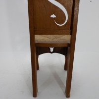 M. H. Baillie Scott Attributed, an Arts & Crafts Oak Chair with Stylized Floral Cut-outs - Thumbnail 16