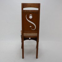 M. H. Baillie Scott Attributed, Arts & Crafts Oak Chair with Stylised Floral Cut-outs - Thumbnail 19