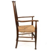 William Birch. Arts & Crafts Oak Rush Seat Armchair Professionally Re-rushed - Thumbnail 5
