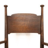 William Birch. Arts & Crafts Oak Rush Seat Armchair Professionally Re-rushed - Thumbnail 9