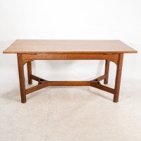 Gordon Russell, Arts & Crafts Cotswold School Oak Hayrake Stretcher Dining Table - Thumbnail 5