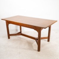 Gordon Russell, Arts & Crafts Cotswold School Oak Hayrake Stretcher Dining Table - Thumbnail 6