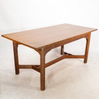 Gordon Russell, Arts & Crafts Cotswold School Oak Hayrake Stretcher Dining Table - Thumbnail 7