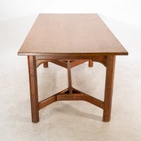 Gordon Russell, Arts & Crafts Cotswold School Oak Hayrake Stretcher Dining Table - Thumbnail 8