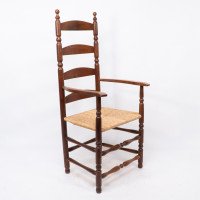 Ernest Gimson. A Pair of Yew Wood Ladder Back & Bobbin Turned Armchairs - Thumbnail 3
