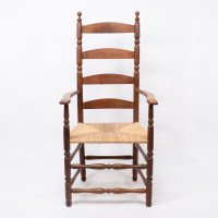 Ernest Gimson. A Pair of Yew Wood Ladder Back & Bobbin Turned Armchairs - Thumbnail 4