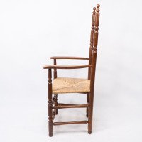 Ernest Gimson. A Pair of Yew Wood Ladder Back & Bobbin Turned Armchairs - Thumbnail 6