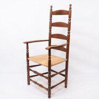 Ernest Gimson. A Pair of Yew Wood Ladder Back & Bobbin Turned Armchairs - Thumbnail 5