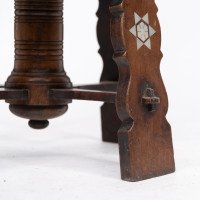 Liberty & Co. Attributed, Moorish Walnut Revolving Stool with Moorish Arches - Thumbnail 19