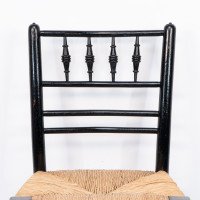 Philip Webb Attributed, Morris & Co., Aesthetic Movement Pair Rush Seat Sussex Chairs - Thumbnail 8
