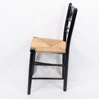 Philip Webb Attributed, Morris & Co., Aesthetic Movement Pair Rush Seat Sussex Chairs - Thumbnail 15