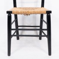 Philip Webb Attributed, Morris & Co., Aesthetic Movement Pair Rush Seat Sussex Chairs - Thumbnail 19