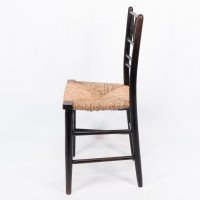 Philip Webb, attributed. Morris & Co., Aesthetic Movement Newly Rush Seat Sussex Chair - Thumbnail 4