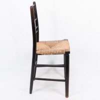 Philip Webb Attributed, Morris & Co., Aesthetic Movement Newly Rush Seat Sussex Chair - Thumbnail 5