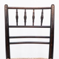 Philip Webb Attributed, Morris & Co., Aesthetic Movement Newly Rush Seat Sussex Chair - Thumbnail 7