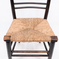 Philip Webb, attributed. Morris & Co., Aesthetic Movement Newly Rush Seat Sussex Chair - Thumbnail 11
