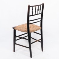 Philip Webb Attributed, Morris & Co., Aesthetic Movement Newly Rush Seat Sussex Chair - Thumbnail 17