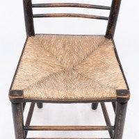 Philip Webb Attributed, Morris & Co., Aesthetic Movement Original Rush Seat Sussex Chair - Thumbnail 11