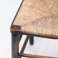 Philip Webb Attributed, Morris & Co., Aesthetic Movement Original Rush Seat Sussex Chair - Thumbnail 13