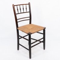 Ford Maddox Brown Morris Co Aesthetic Movement original rush seat Sussex chair 2 - Thumbnail 1