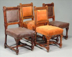 J. P. Seddon, Exhib. Crystal Palace 1851. Six Gothic Revival Oak Dining Chairs - Thumbnail 2