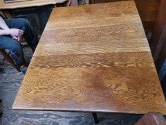Arts & Crafts Oak Drop Leaf Pembroke Dining Table with Wild Grain to the Top - Thumbnail 4