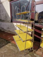 Stylish Mid Century Chrome on Steel Shop Shelving with Braced Back Supports - Thumbnail 7