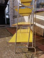 Stylish Mid Century Chrome on Steel Shop Shelving with Braced Back Supports - Thumbnail 9