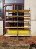 Stylish Mid Century Chrome on Steel Shop Shelving with Braced Back Supports - Thumbnail 11