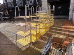 Stylish Mid Century Chrome on Steel Shop Shelving with Braced Back Supports - Thumbnail 12