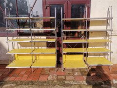 Stylish Mid Century Chrome on Steel Shop Shelving with Braced Back Supports - Thumbnail 13