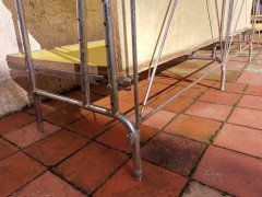 Stylish Mid Century Chrome on Steel Shop Shelving with Braced Back Supports - Thumbnail 14