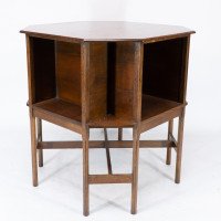 Ambrose Heal's attri. An Arts & Crafts Oak octagonal book table with eight legs - Thumbnail 5