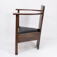 M. H. Baillie Scott a Pair of Arts & Crafts Armchairs With Foliate & Ribbon Inlays - Thumbnail 7