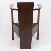 M. H. Baillie Scott a Pair of Arts & Crafts Armchairs With Foliate & Ribbon Inlays - Thumbnail 11