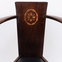 M. H. Baillie Scott a Pair of Arts & Crafts Armchairs With Foliate & Ribbon Inlays - Thumbnail 18
