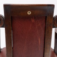 Sir Frank Brangwyn Attributed, Pair of Arts & Crafts Mahogany Armchairs Chinese Style - Thumbnail 18