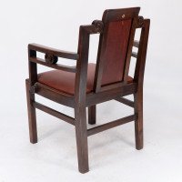 Sir Frank Brangwyn Attributed, Pair of Arts & Crafts Mahogany Armchairs Chinese Style - Thumbnail 17