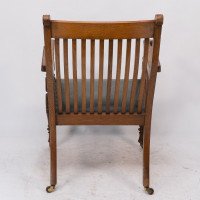 James Peddle Attributed, an Aesthetic Movement Oak Armchair with Serpentine Shaped Back - Thumbnail 18