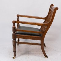 James Peddle Attributed, an Aesthetic Movement Oak Armchair with Serpentine Shaped Back - Thumbnail 5