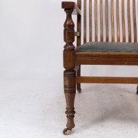 James Peddle Attributed, an Aesthetic Movement Oak Armchair with Serpentine Shaped Back - Thumbnail 12